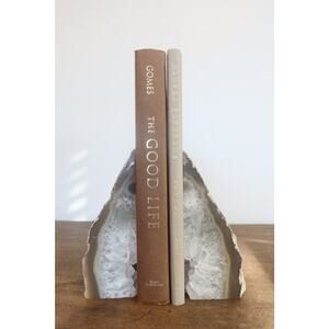 Agate Geode Crystal Bookends Set Made in Brazil 3 Lbs